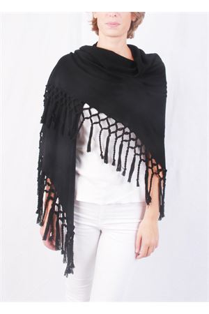 handmade black wool shawl Art Tricot | SCIALLE FRANGENERO